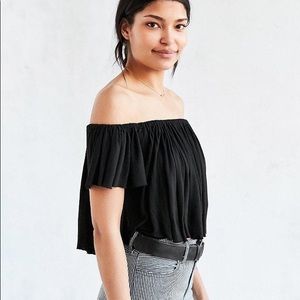 UO black off the shoulder top